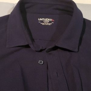 navy untuckit button down